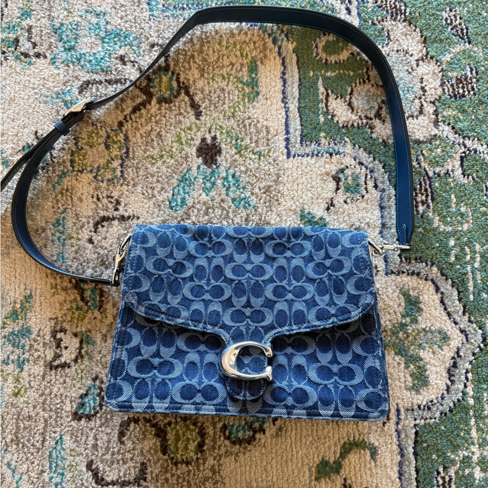 Coach tabby 30 Denim Blue Signature C Crossbody Bag